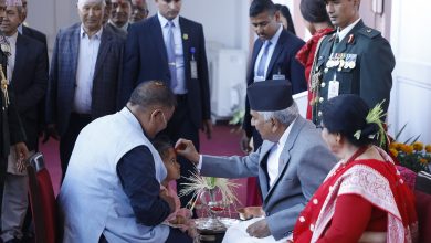 Photo of राष्ट्रपति पौडेलद्वारा सर्वसाधारणलाई टीका र जमरा प्रदान