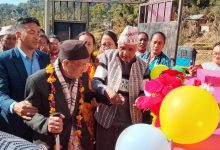 Photo of ९८ वर्षीय उजिरद्वारा विद्यालयमा खानेपानीको धारा निर्माण