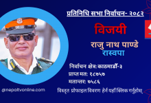 Photo of काठमाडौँ ३ बाट राष्ट्रिय स्वतन्त्र पार्टीका राजुनाथ पाण्डे विजयी