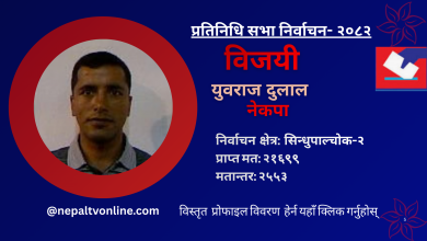 Photo of सिन्धुपाल्चोक-२ बाट नेकपाका युवराज दुलाल विजयी