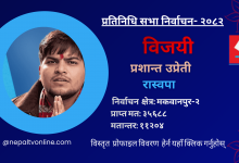 Photo of मकवानपुर-२ मा रास्वपाका उप्रेती विजयी