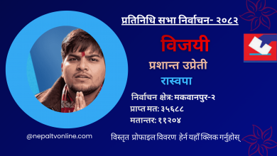 Photo of मकवानपुर-२ मा रास्वपाका उप्रेती विजयी
