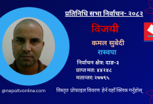 Photo of दाङ-३ बाट रास्वपाका कमल सुबेदी विजयी