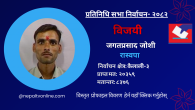 Photo of कैलाली-३ बाट रास्वपाका जगतप्रसाद जोशी विजयी