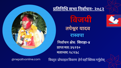 Photo of सिराहा-४ बाट रास्वपाका तपेश्वर यादव विजयी