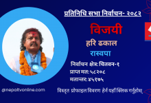 Photo of चितवन-१ बाट रास्वपाका हरि ढकाल विजयी