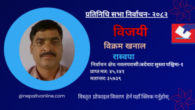 Photo of पश्चिम नवलपरासी–१ बाट रास्वपाका विक्रम खनाल विजयी