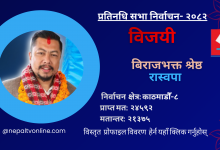 Photo of काठमाडौँ-८ बाट रास्वपाका विराजभक्त श्रेष्ठ विजयी