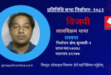 Photo of सुनसरी-२ बाट रास्वपाका लालविक्रम थापा विजयी