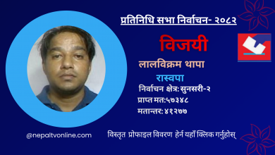 Photo of सुनसरी-२ बाट रास्वपाका लालविक्रम थापा विजयी