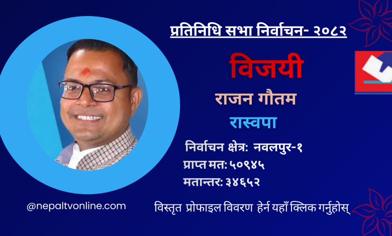 नवलपुर–१ बाट रास्वपाका राजन गौतम विजयी