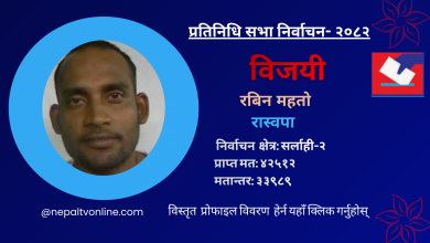 Photo of सर्लाही-२ बाट रास्वपाका रबिन महतो विजयी