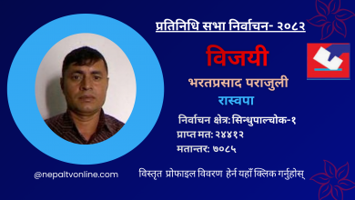 Photo of सिन्धुपाल्चोक-१ बाट रास्वपाका भरतप्रसाद पराजुली विजयी