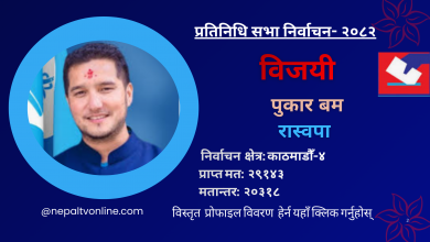 Photo of काठमाडौँ–४ बाट रास्वपाका पुकार बम निर्वाचित