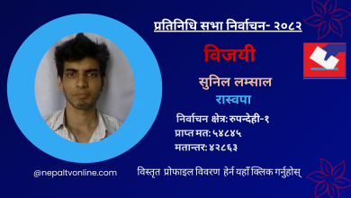 Photo of रुपन्देही-१ बाट रास्वपाका सुनिल लम्साल विजयी
