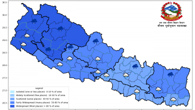 Photo of पश्चिमी न्यून चापीय प्रणालीको प्रभावले देशका विभिन्न भागमा बदली, वर्षा र हिमपातको सम्भावना