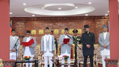 Photo of नवनियुक्त प्रधानन्यायाधीश डा. शर्माको शपथ