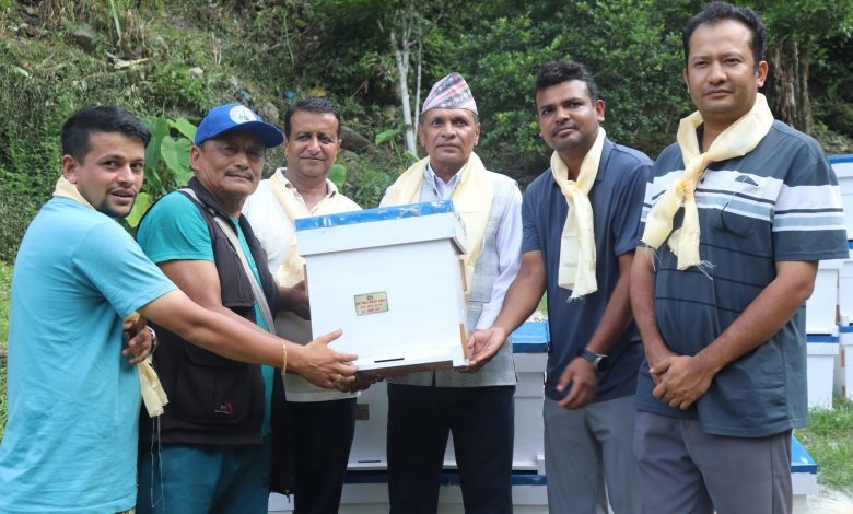 किसानलाई अनुदानमा मौरी घार वितरण