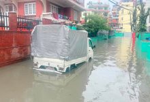 Photo of काठमाडौँमा पानी परेसँगै केही सडक र बस्ती जलमग्न