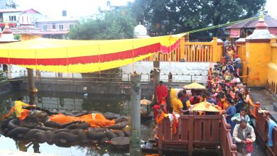 Photo of नारायण मन्दिरमा बिहानैदेखि भक्तजनको घुइँचो