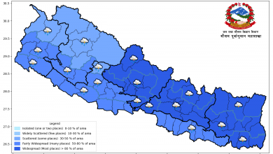 Photo of विभिन्न स्थानमा भारीदेखि धेरै भारी वर्षाको सम्भावना