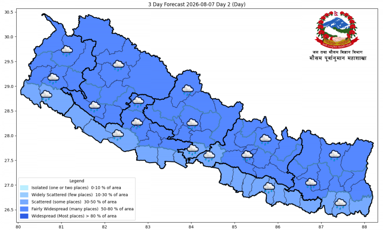 मनसुनको प्रभाव कायम, बाढीपहिरोको जोखिमबाट सतर्क रहन आग्रह मनसुनको प्रभाव कायम, बाढीपहिरोको जोखिमबाट सतर्क रहन आग्रह