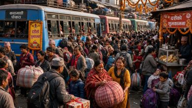 Photo of घटस्थापनादेखि आजसम्म दुई लाख ६२ हजार काठमाडौँबाट बाहिरिए